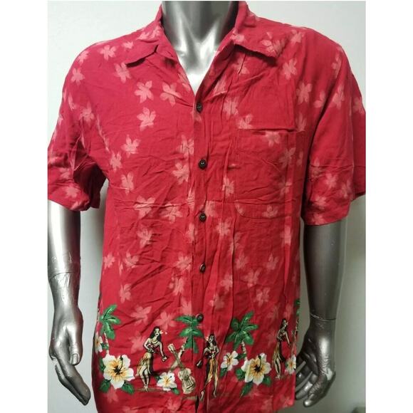 Bill Robinson “Hula Girl” 100% Rayon Hawiian men’s shirt. - Picture 1 of 11